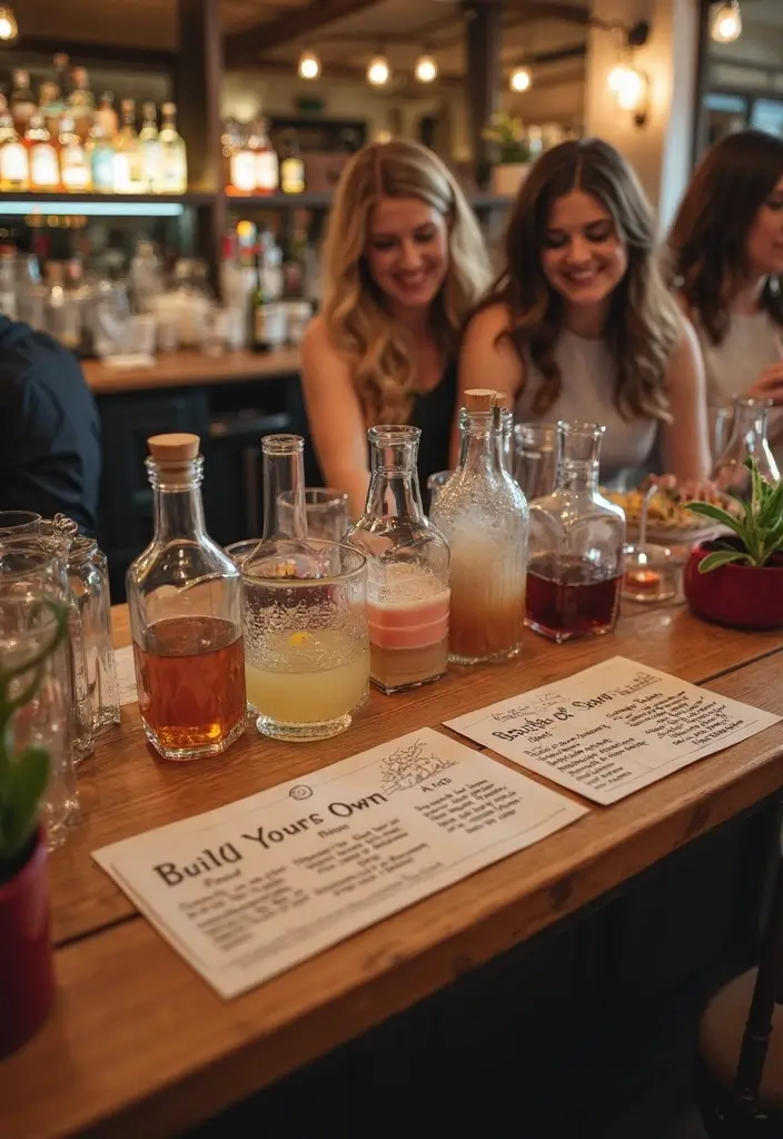 27 Stylish Bar Sign Wedding Designs for a Fun Celebration - 23. Drink Build Your Own Station