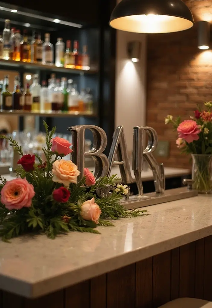 27 Stylish Bar Sign Wedding Designs for a Fun Celebration - 6. Custom Metal Bar Sign