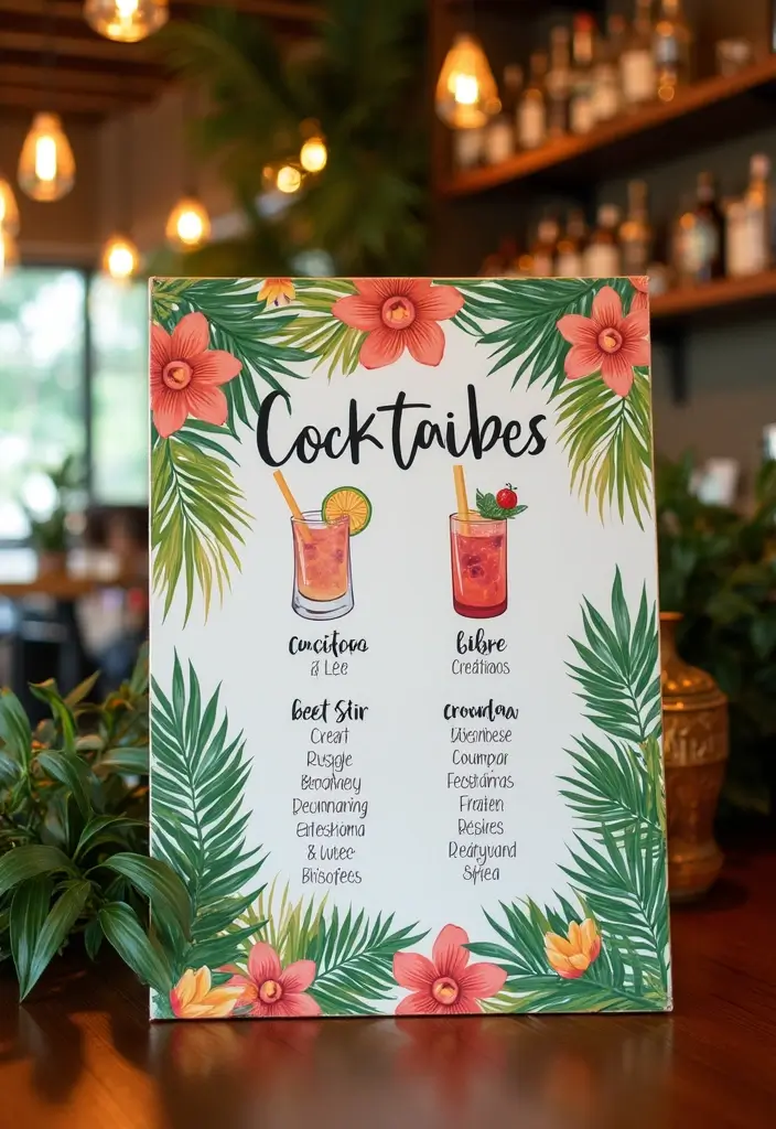 27 Stylish Bar Sign Wedding Designs for a Fun Celebration - 9. Themed Cocktail Signs