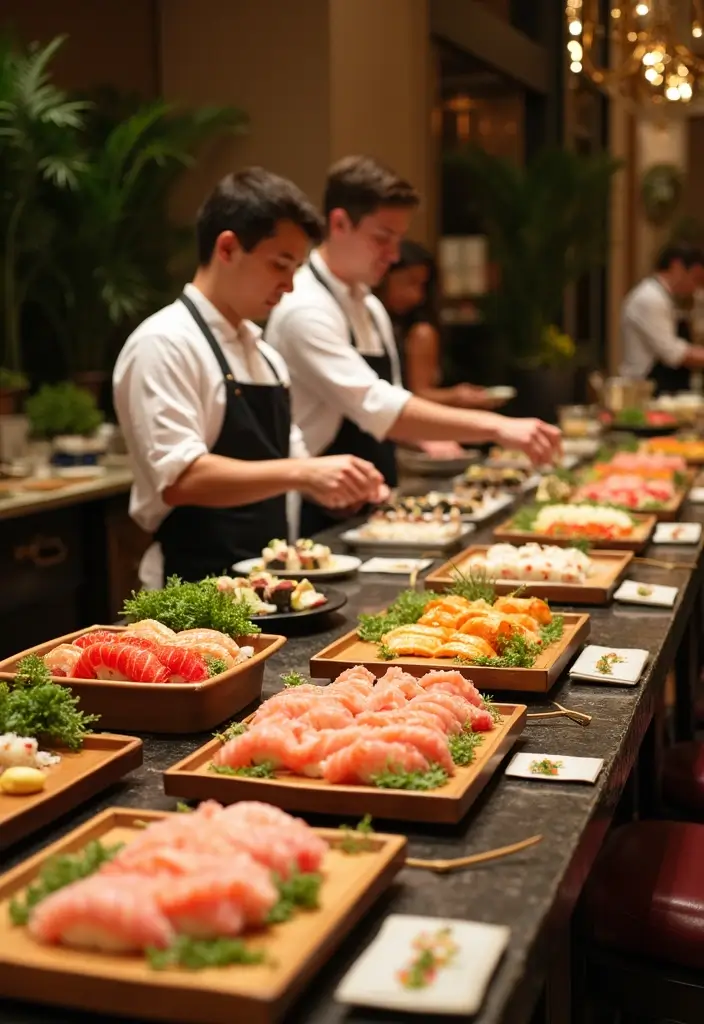 27 Unique Wedding Food Ideas to Stand Out and Wow Your Guests - 1. Interactive Sushi Bar