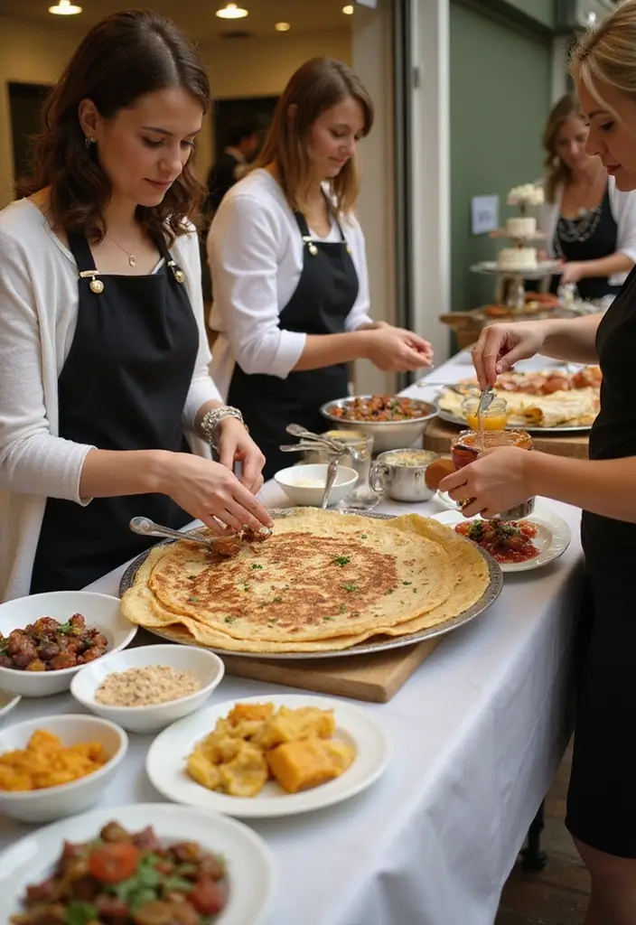 27 Unique Wedding Food Ideas to Stand Out and Wow Your Guests - 10. Savory Crepe Station