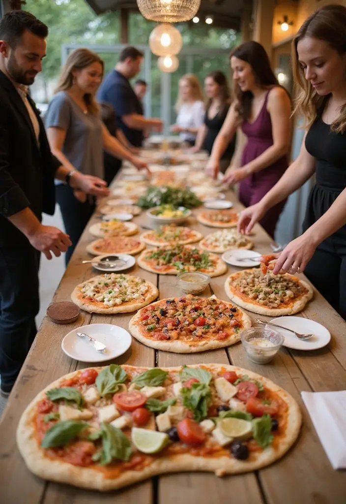 27 Unique Wedding Food Ideas to Stand Out and Wow Your Guests - 11. Unique Flatbread Station