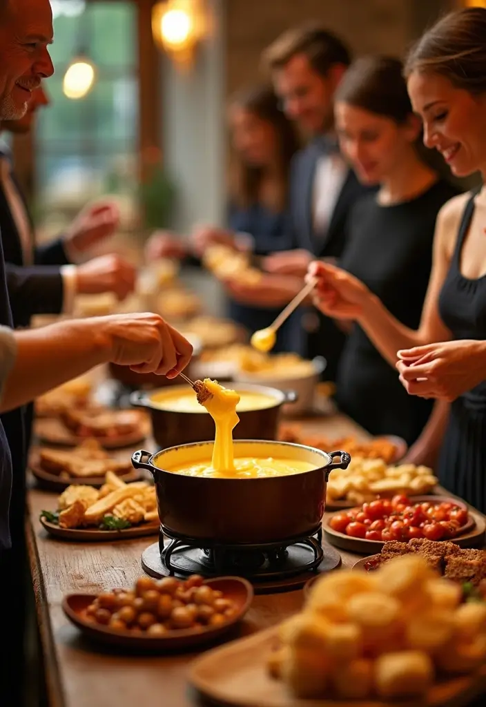 27 Unique Wedding Food Ideas to Stand Out and Wow Your Guests - 17. Unique Cheese Fondue Station