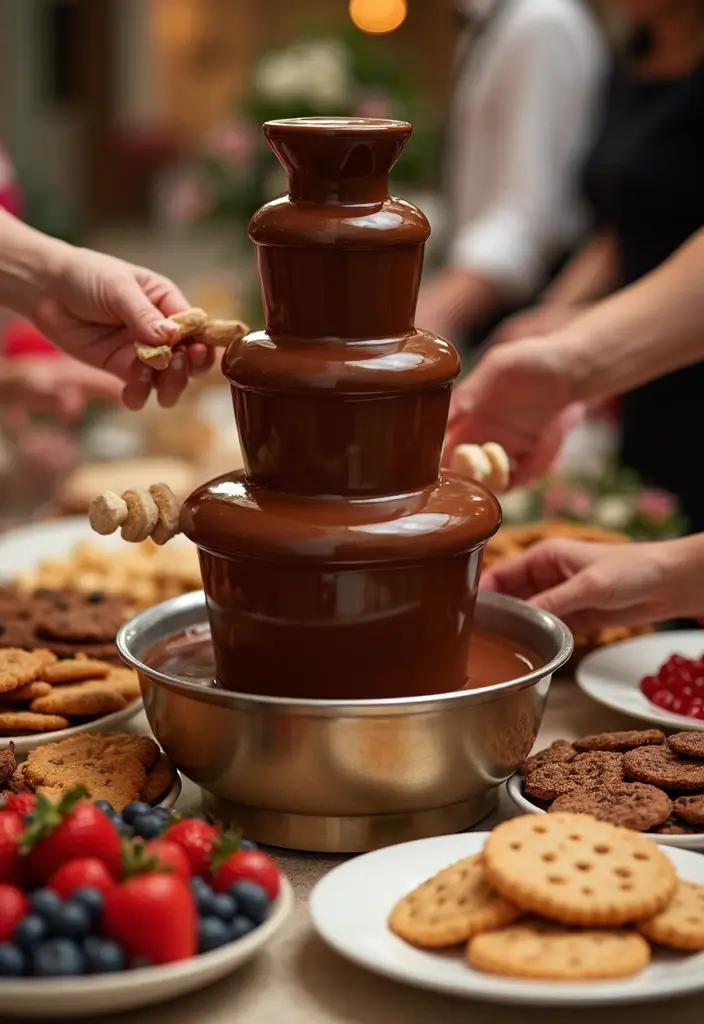 27 Unique Wedding Food Ideas to Stand Out and Wow Your Guests - 19. Unique Chocolate Fountain