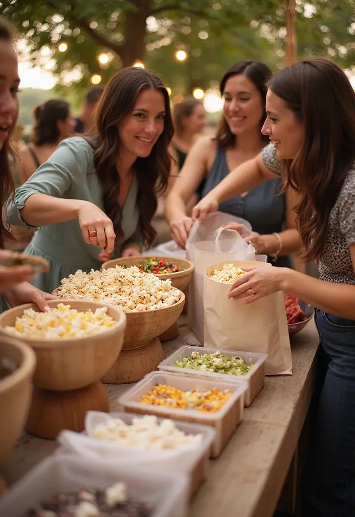 27 Unique Wedding Food Ideas to Stand Out and Wow Your Guests - 7. Gourmet Popcorn Bar