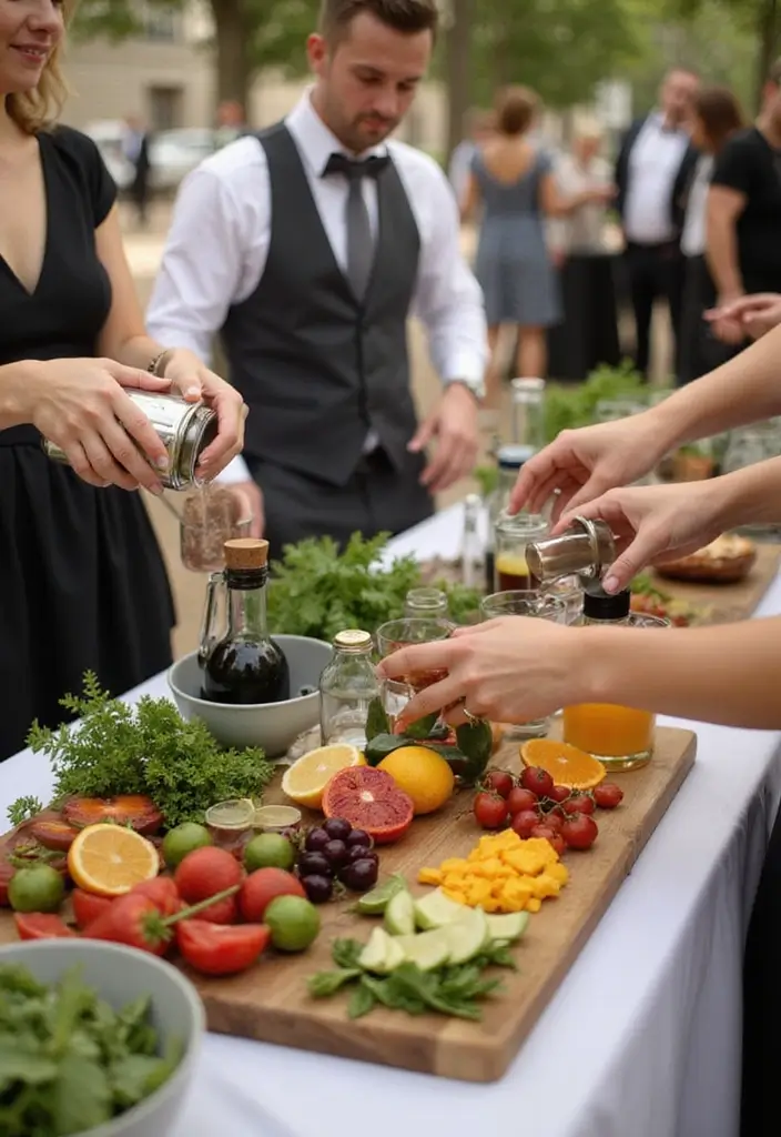 27 Unique Wedding Food Ideas to Stand Out and Wow Your Guests - 9. Custom Cocktail Station