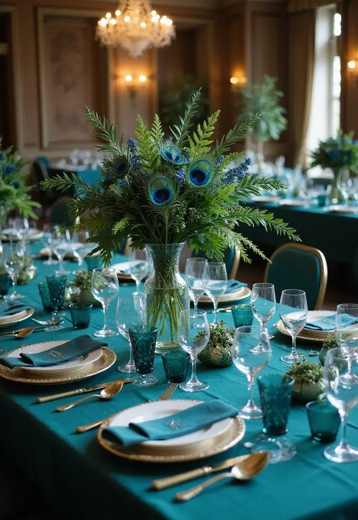 28 Beautiful Blue and Green Wedding Colors for a Fresh Look - 16. Peacock Blue