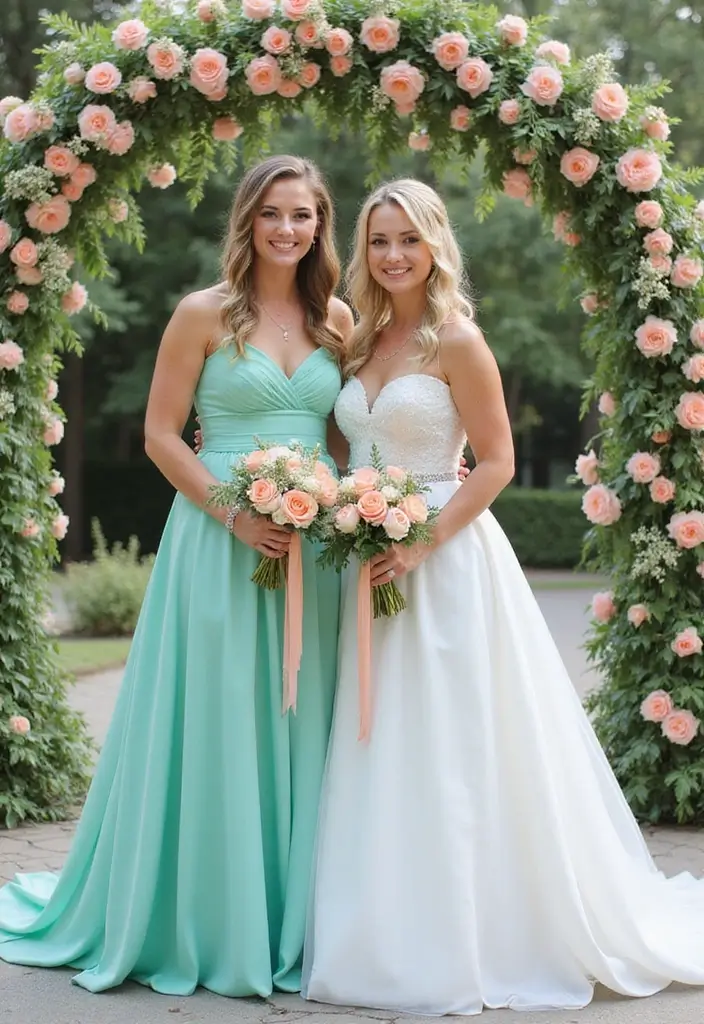 28 Beautiful Blue and Green Wedding Colors for a Fresh Look - 20. Bright Mint