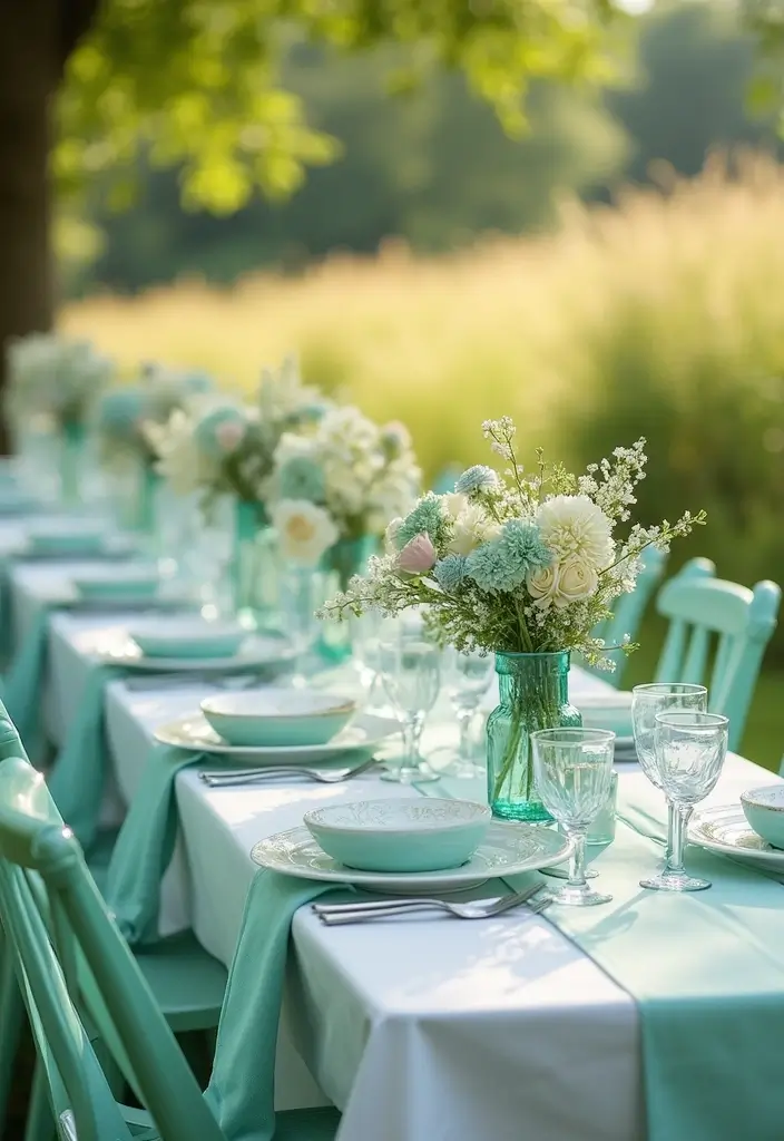 28 Beautiful Blue and Green Wedding Colors for a Fresh Look - 6. Mint Green