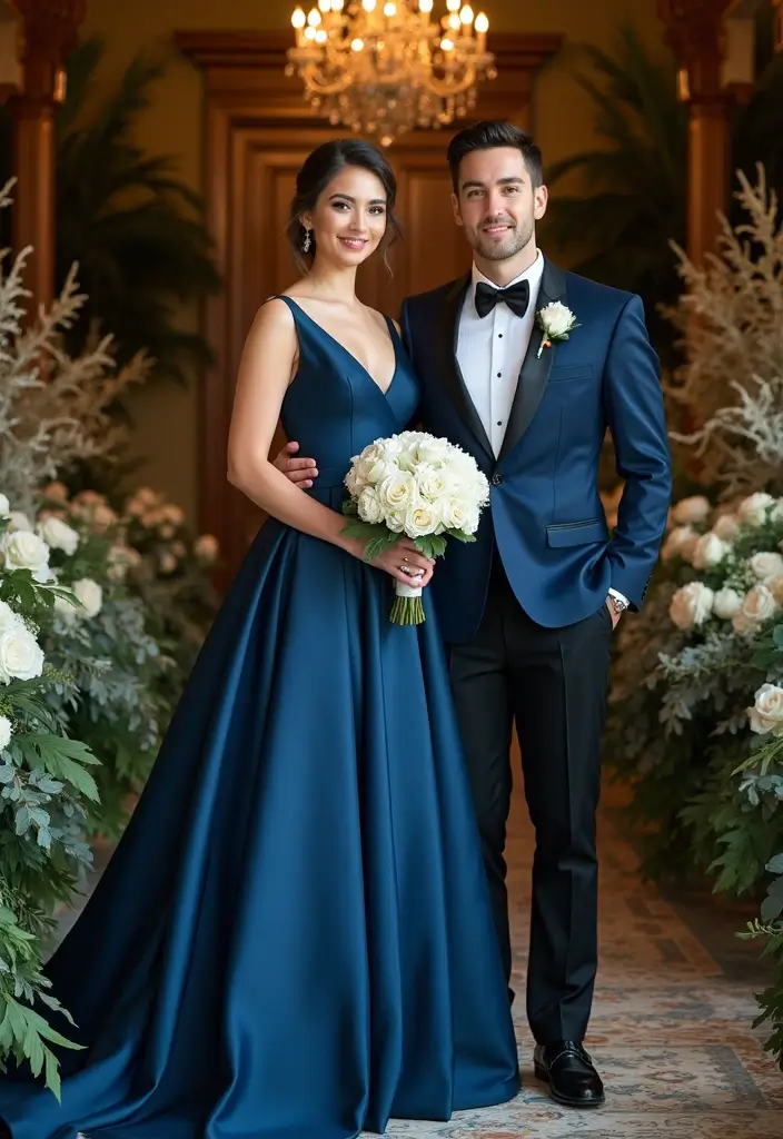 28 Beautiful Blue and Green Wedding Colors for a Fresh Look - 7. Navy Blue
