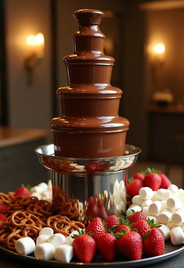 28 Best Food for Wedding Receptions to Delight Every Guest - 17. Elegant Chocolate Fountain