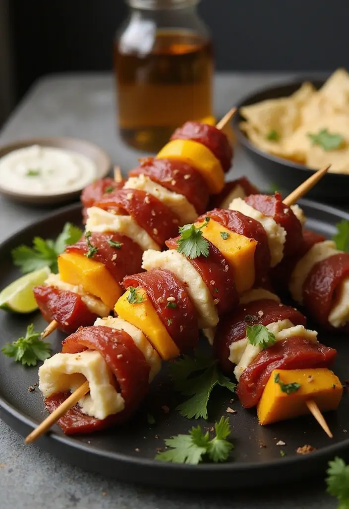 28 Best Food for Wedding Receptions to Delight Every Guest - 28. Satisfying Meat and Cheese Skewers