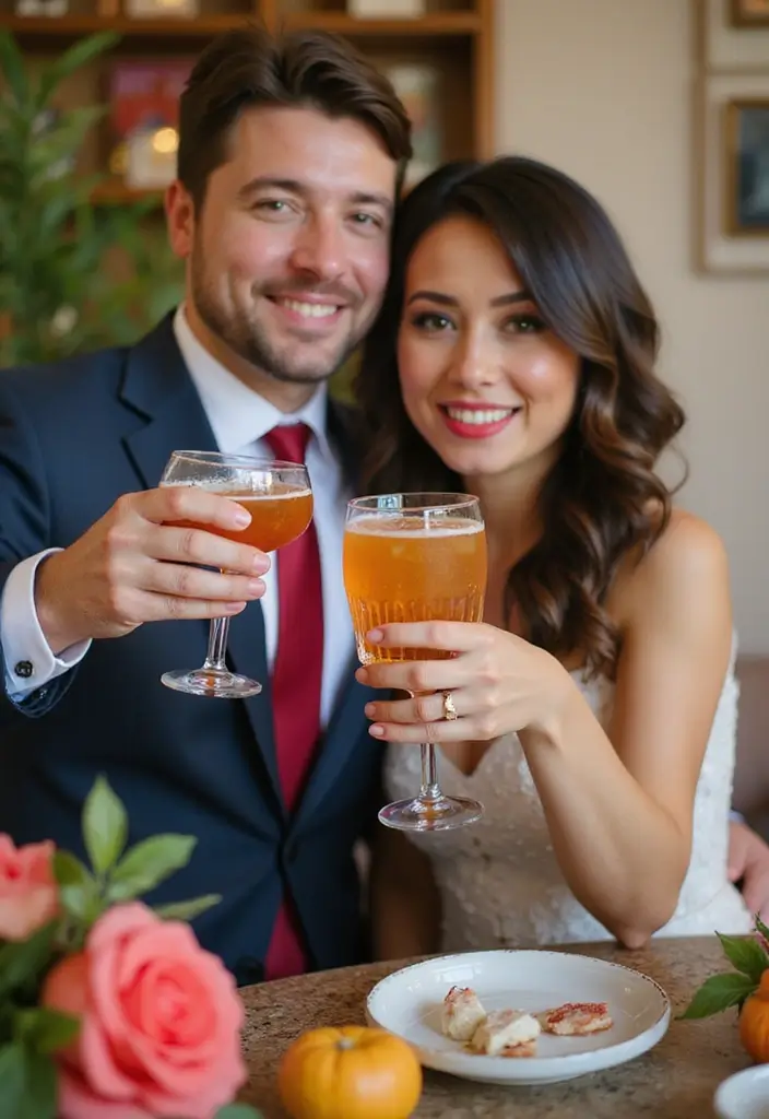 28 Chic Civil Wedding Photos to Celebrate Love Your Way - 22. Signature Cocktails: Personal Touches to Toast