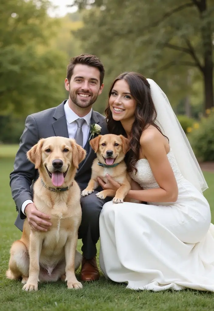 28 Chic Civil Wedding Photos to Celebrate Love Your Way - 23. Pet Involvement: Furry Family Members