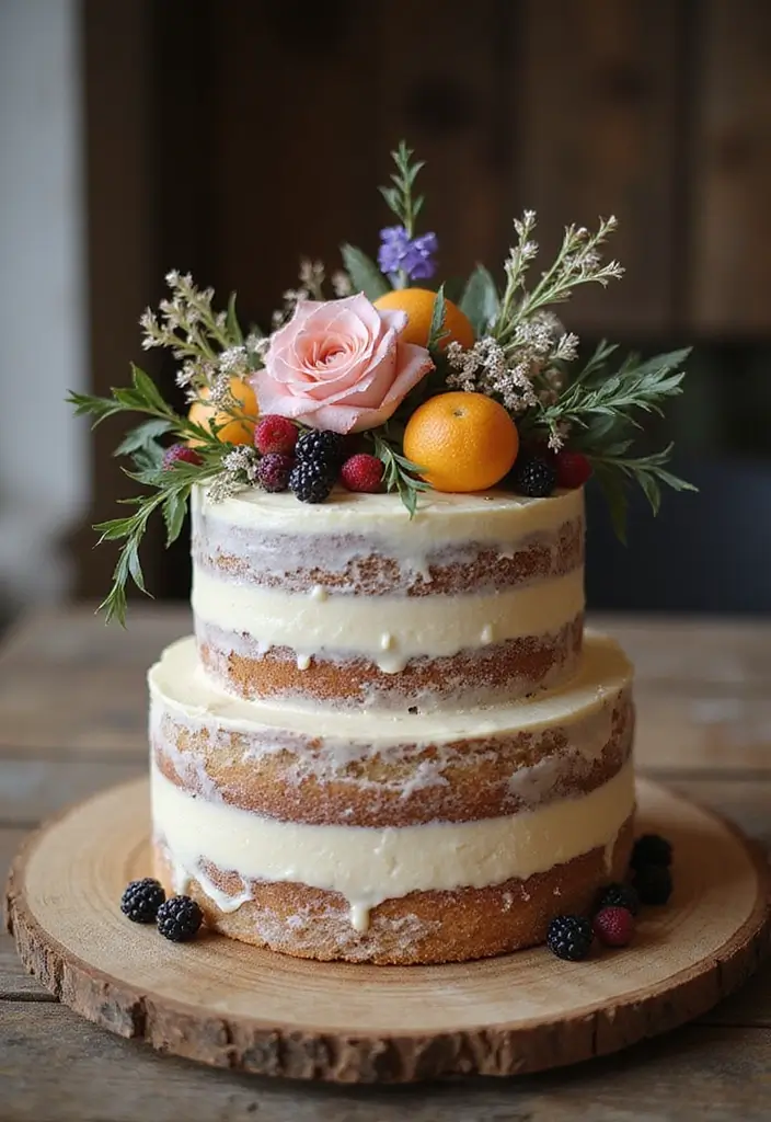 28 Delicious Wedding Cake Inspiration to Sweeten Your Big Day - 1. Naked Vanilla Almond Cake