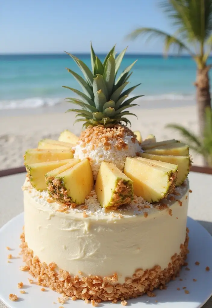 28 Delicious Wedding Cake Inspiration to Sweeten Your Big Day - 13. Pina Colada Cake