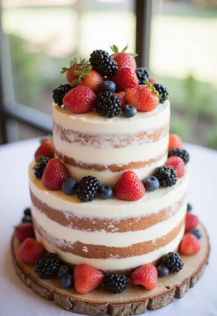 28 Delicious Wedding Cake Inspiration to Sweeten Your Big Day - 16. Berry Bliss Cake