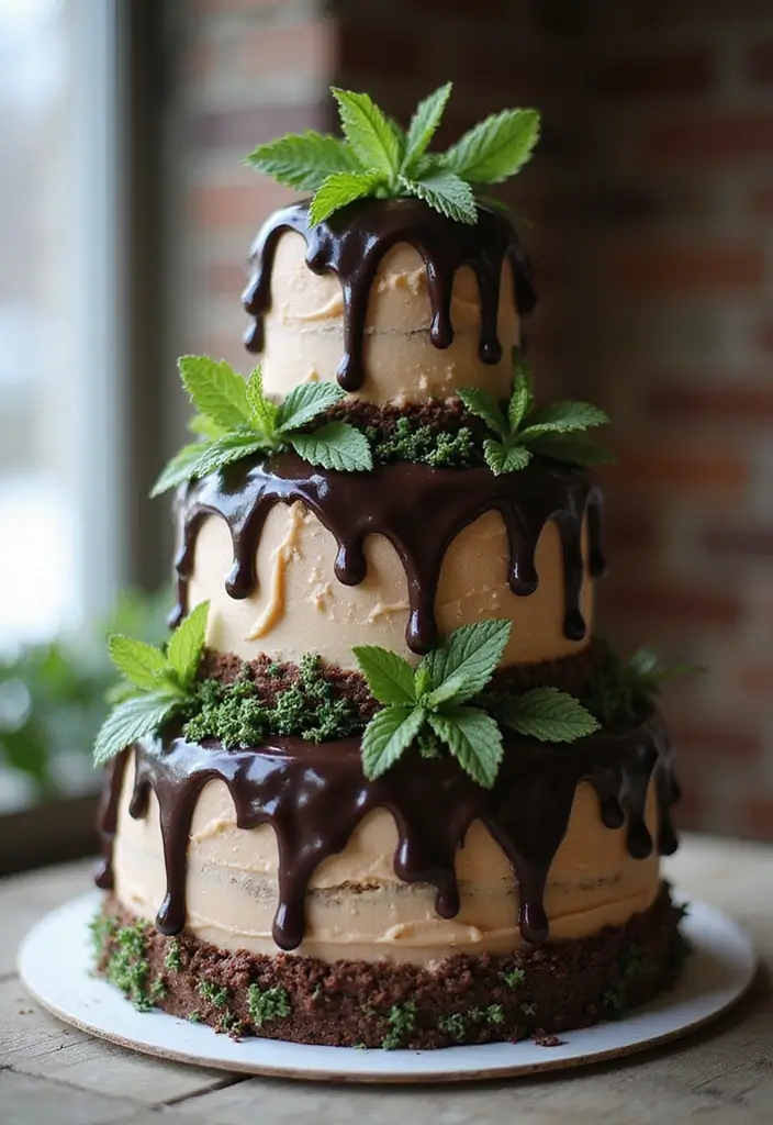 28 Delicious Wedding Cake Inspiration to Sweeten Your Big Day - 17. Chocolate Mint Cake