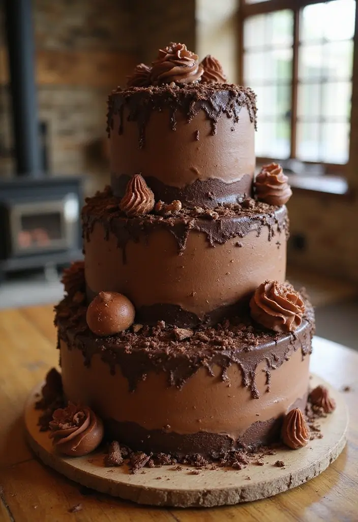 28 Delicious Wedding Cake Inspiration to Sweeten Your Big Day - 18. Sweet Potato Chocolate Cake