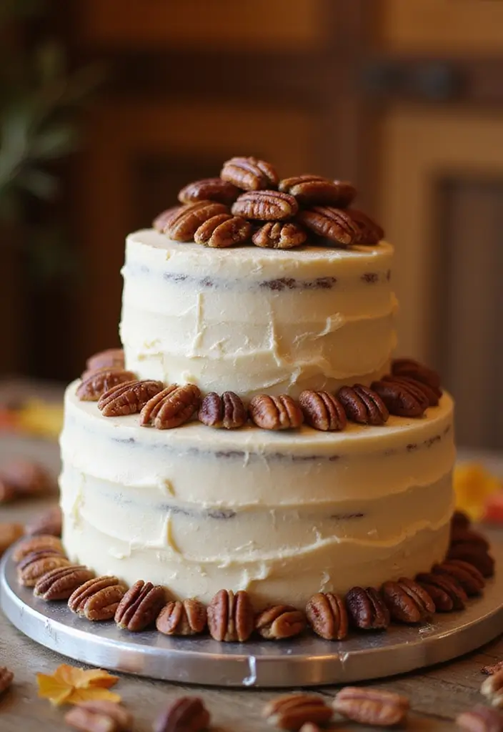 28 Delicious Wedding Cake Inspiration to Sweeten Your Big Day - 21. Maple Pecan Cake