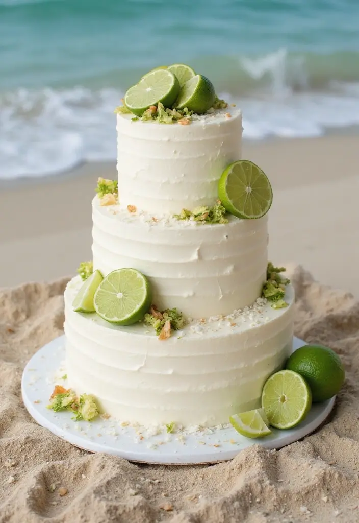 28 Delicious Wedding Cake Inspiration to Sweeten Your Big Day - 3. Coconut Lime Burst