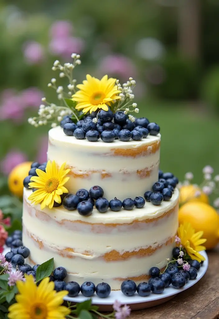 28 Delicious Wedding Cake Inspiration to Sweeten Your Big Day - 6. Lemon Blueberry Dream