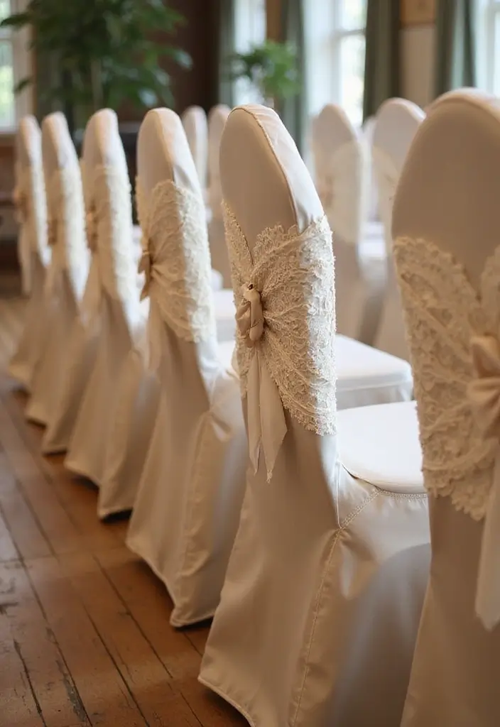 28 Elegant 25th Wedding Anniversary Decorations to Inspire You - 13. Elegant Chair Covers