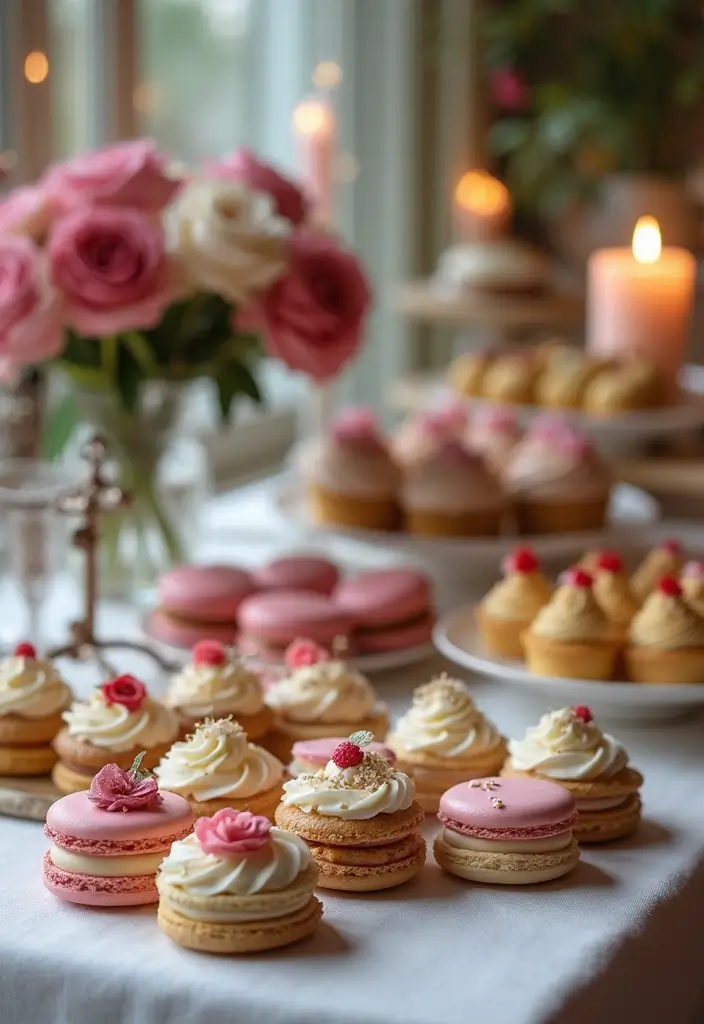 28 Elegant 25th Wedding Anniversary Decorations to Inspire You - 15. Elegant Dessert Table