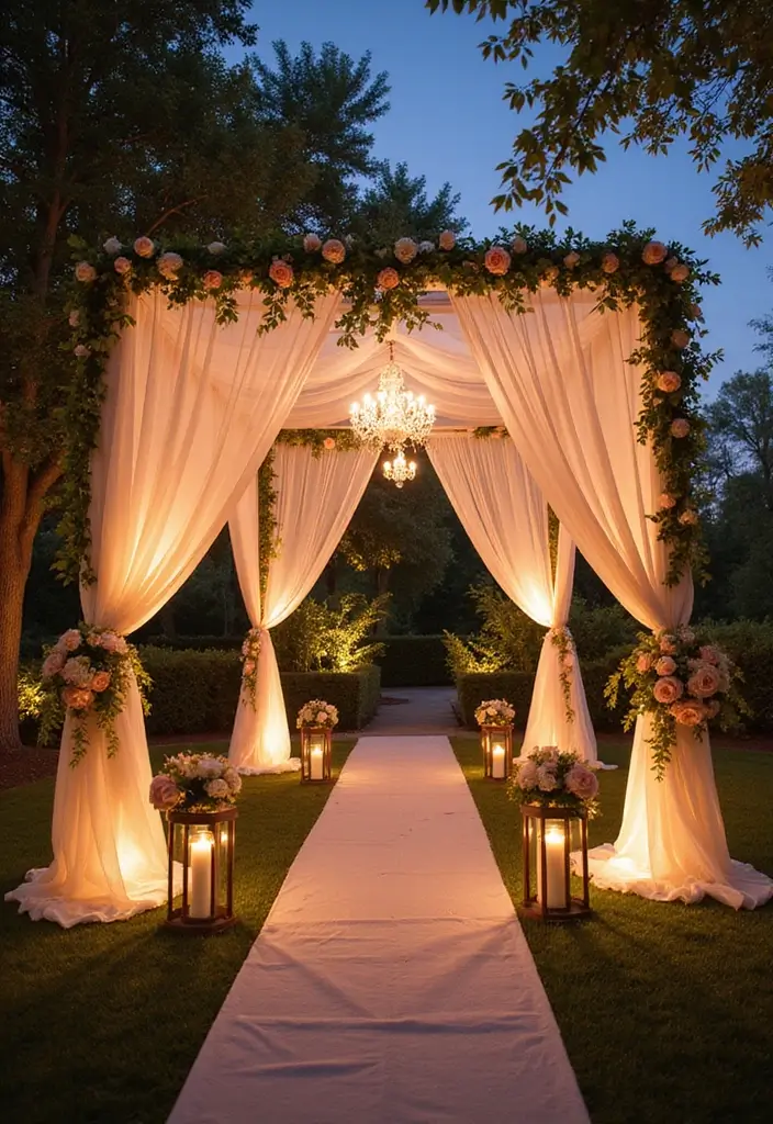 28 Elegant 25th Wedding Anniversary Decorations to Inspire You - 21. Romantic Outdoor Setup