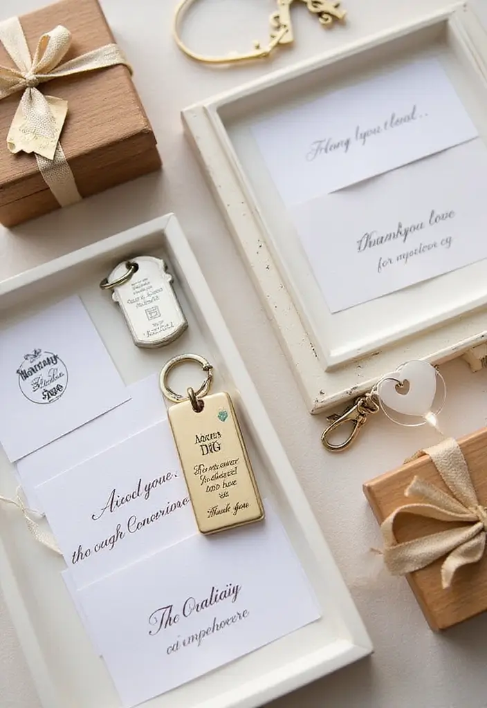 28 Elegant 25th Wedding Anniversary Decorations to Inspire You - 23. Thoughtful Thank You Gifts