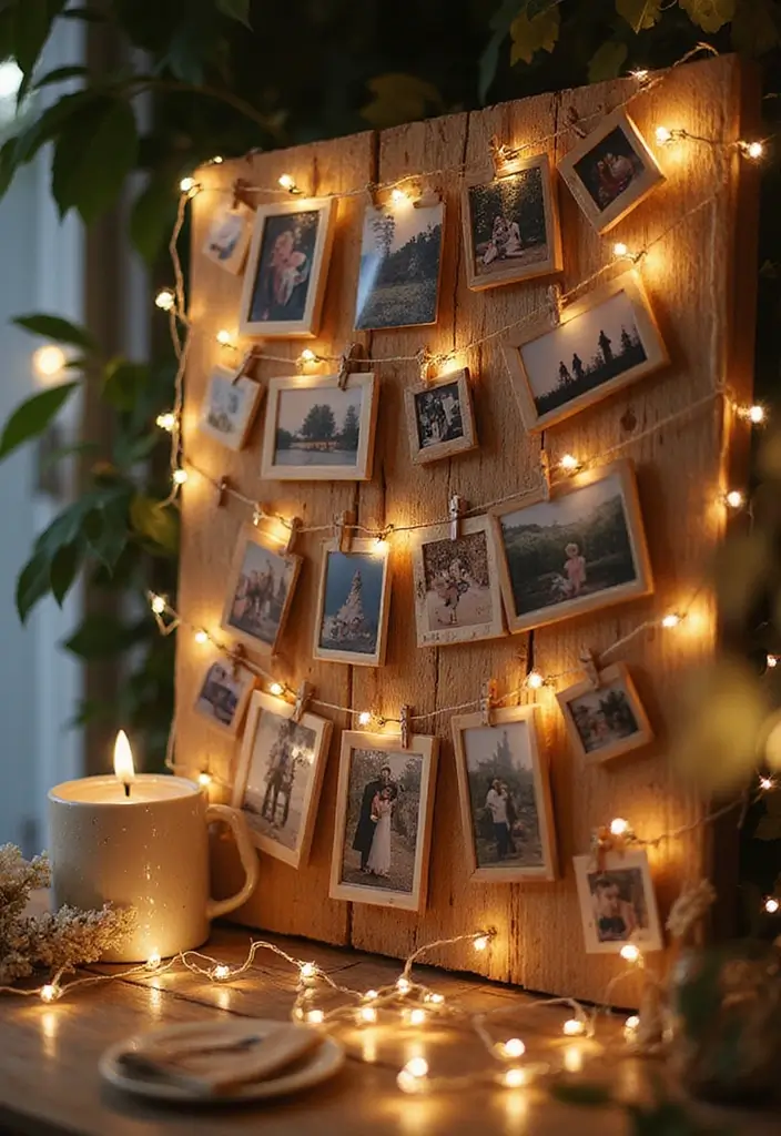 28 Elegant 25th Wedding Anniversary Decorations to Inspire You - 4. Memory Lane Display