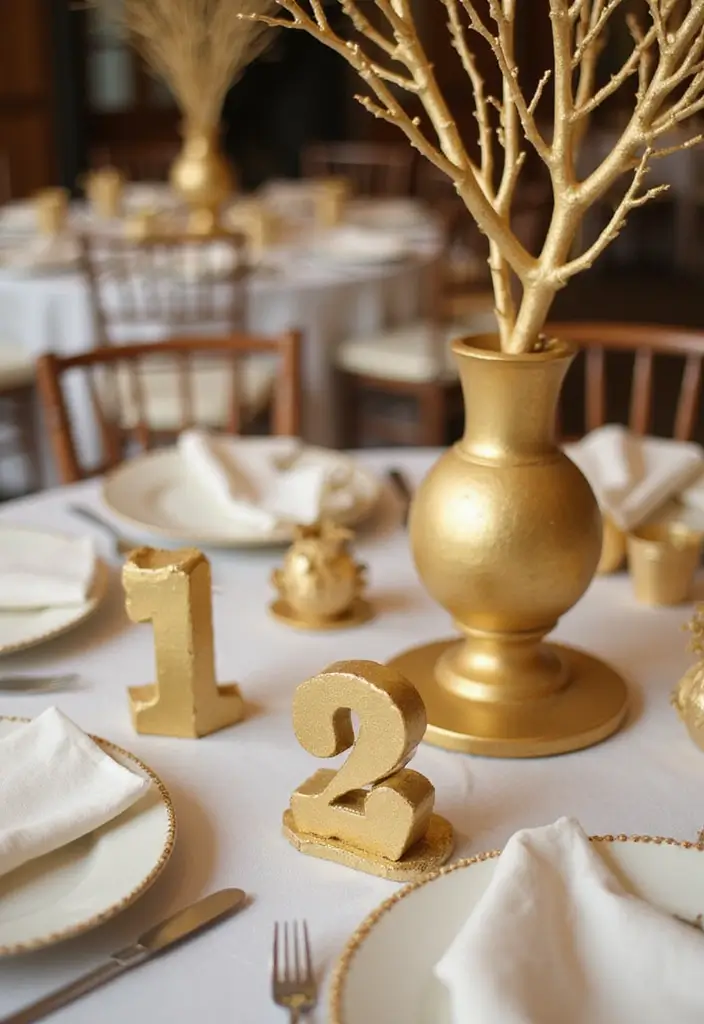 28 Elegant 25th Wedding Anniversary Decorations to Inspire You - 7. Gold Accents Everywhere