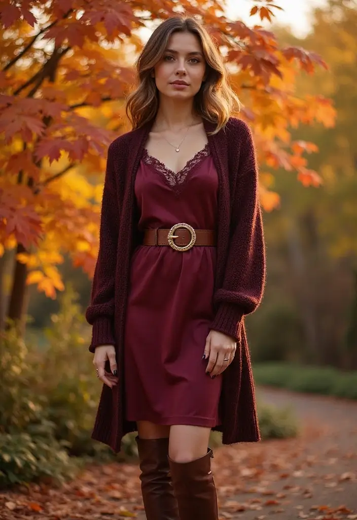 28 Fashionable Wedding Guest Outfit Inspiration for Every Season - 10. Layered Looks for Autumn Elegance