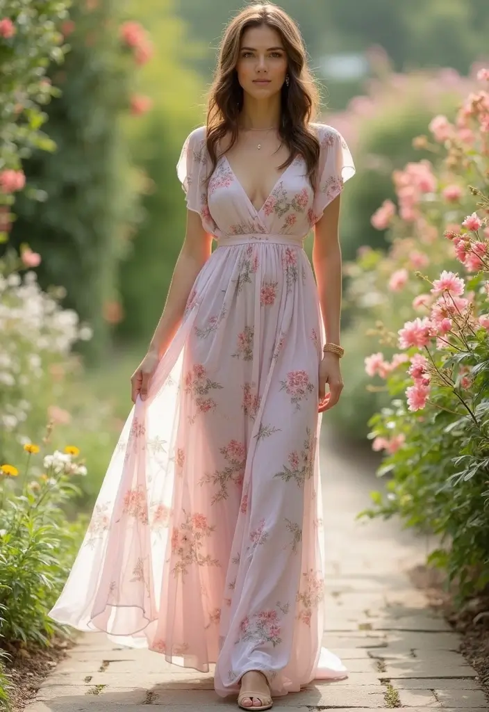 28 Fashionable Wedding Guest Outfit Inspiration for Every Season - 15. Ethereal Maxi Dresses for Spring