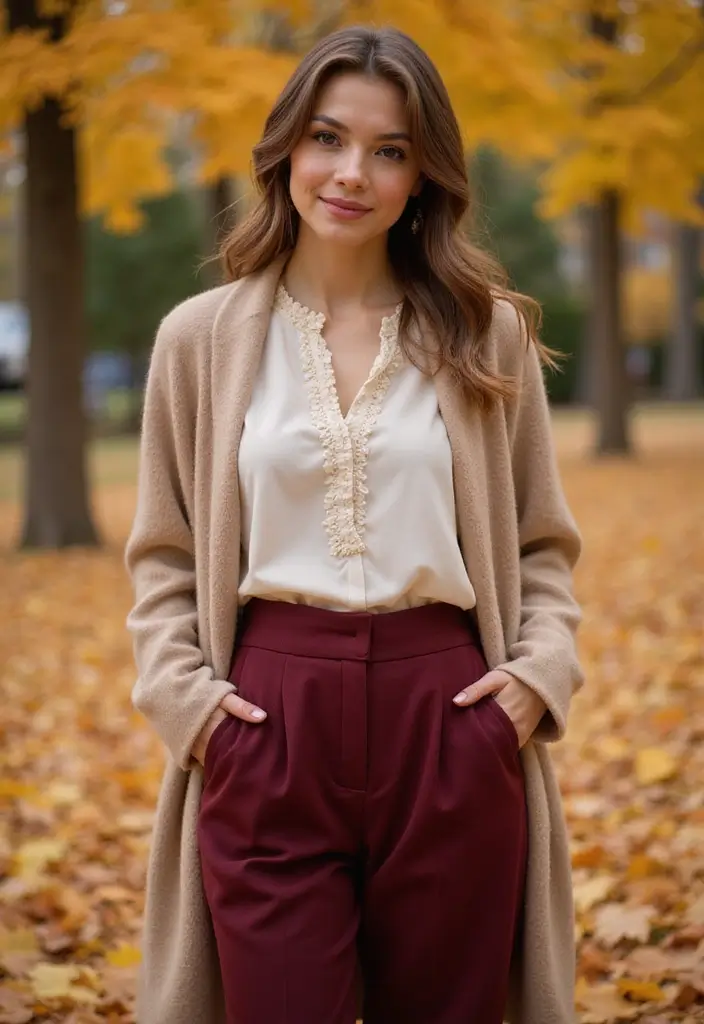 28 Fashionable Wedding Guest Outfit Inspiration for Every Season - 22. Smart Casual for Autumn Gatherings