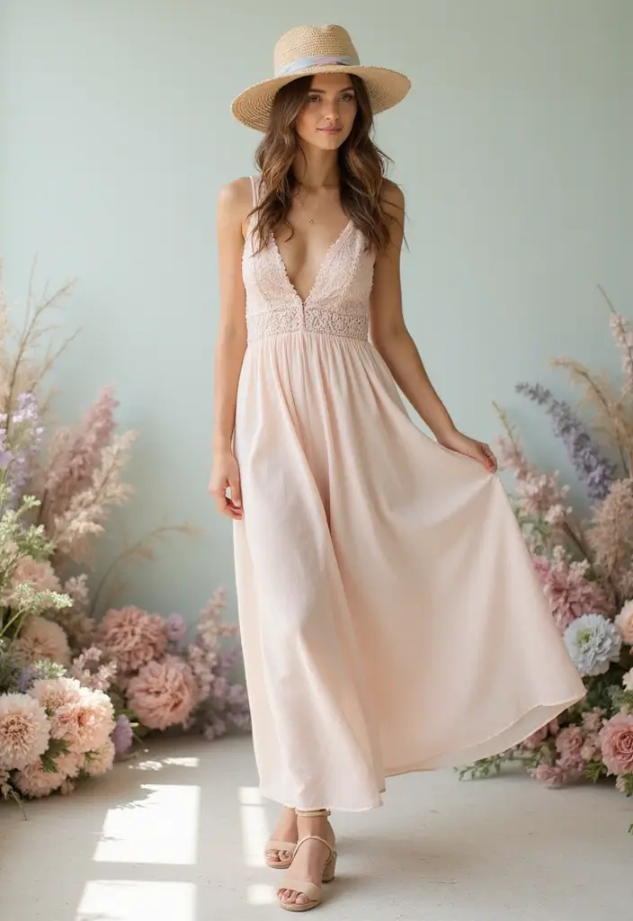 28 Fashionable Wedding Guest Outfit Inspiration for Every Season - 23. Soft Pastels for Summer Weddings