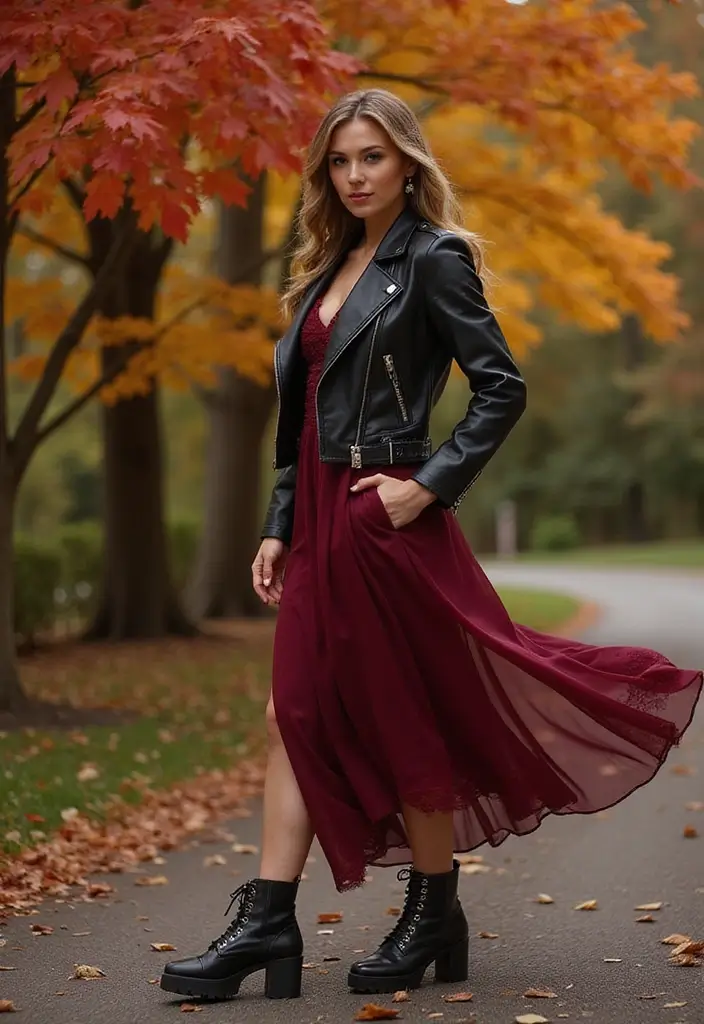 28 Fashionable Wedding Guest Outfit Inspiration for Every Season - 24. Edgy Styles for Fall Celebrations