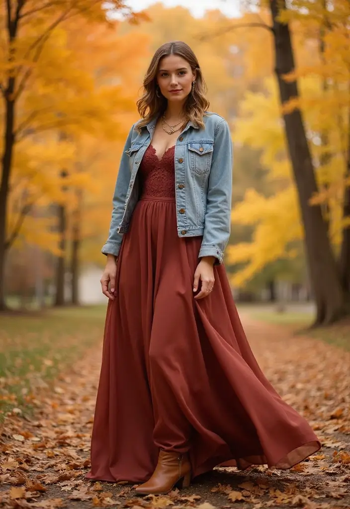 28 Fashionable Wedding Guest Outfit Inspiration for Every Season - 7. Rustic Charm for Autumn Gatherings