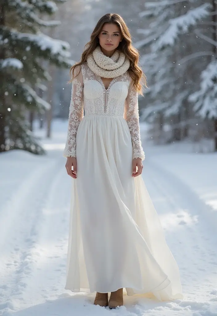 28 Fashionable Wedding Guest Outfit Inspiration for Every Season - 8. Winter Whites for Elegant Celebrations