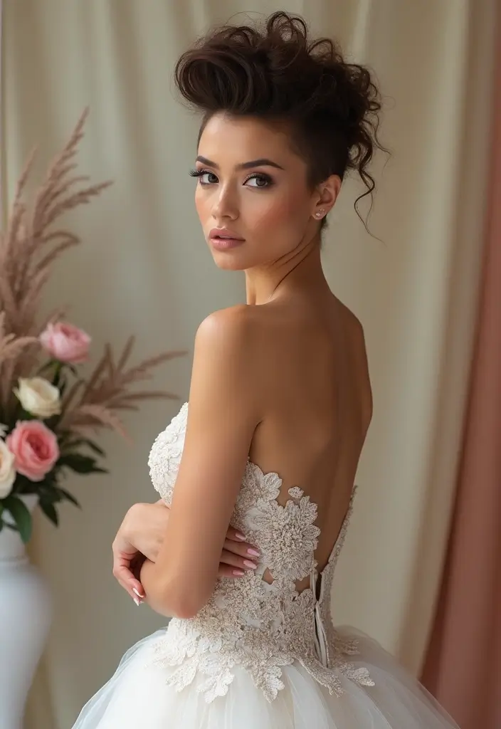 28 Gorgeous Afro Wedding Hairstyles to Celebrate Your Natural Beauty - 10. Mohawk with Curls