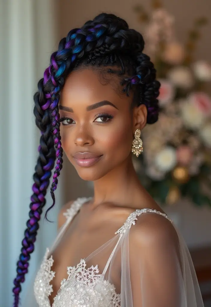 28 Gorgeous Afro Wedding Hairstyles to Celebrate Your Natural Beauty - 13. Geometric Braids
