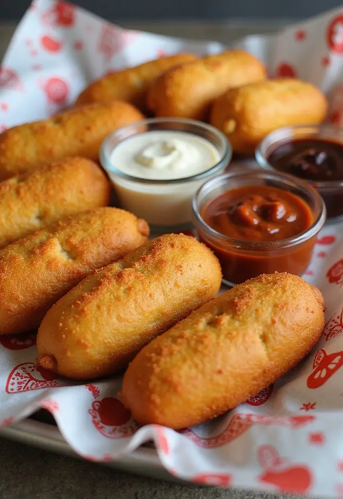28 Perfect Wedding Cocktail Hour Food Suggestions for a Memorable Start - 16. Mini Corn Dogs