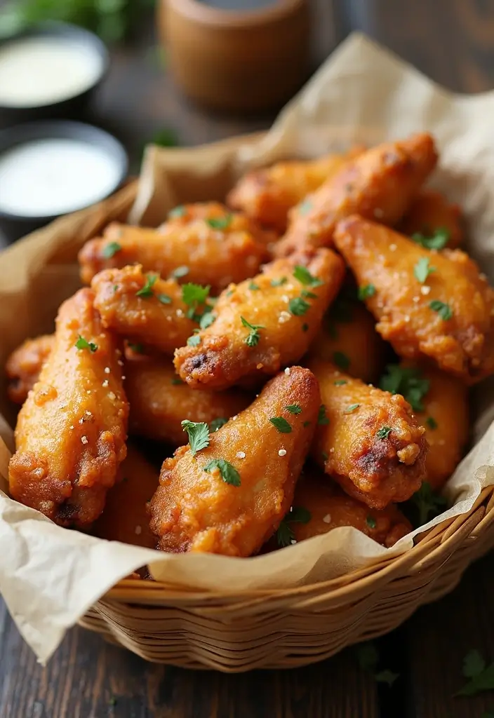 28 Perfect Wedding Cocktail Hour Food Suggestions for a Memorable Start - 21. Garlic Parmesan Wings