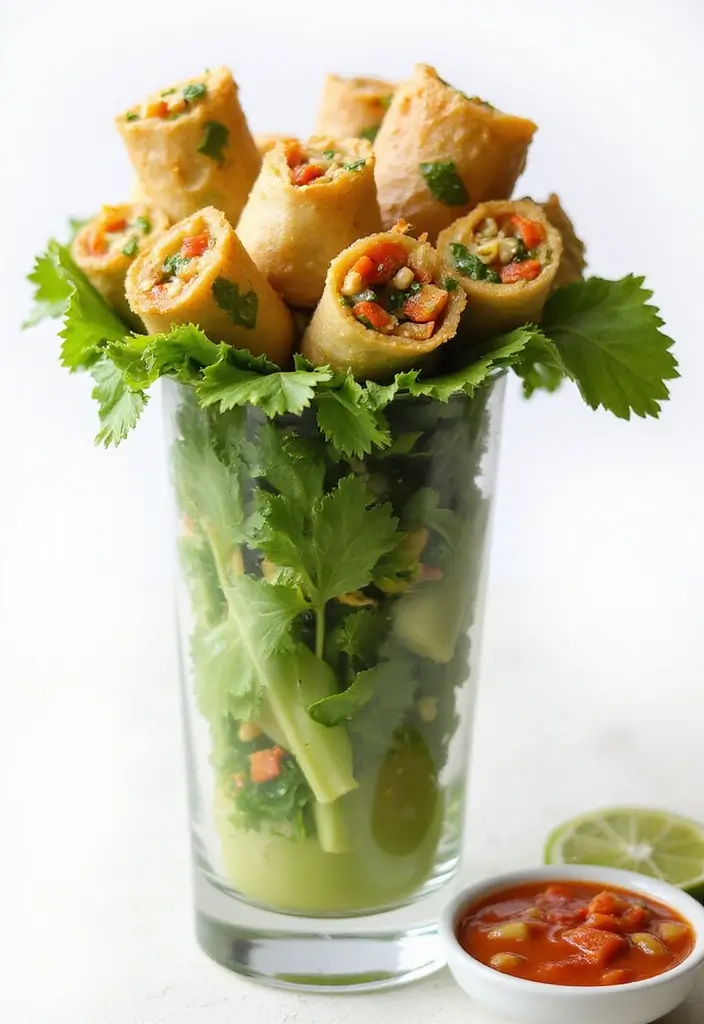 28 Perfect Wedding Cocktail Hour Food Suggestions for a Memorable Start - 9. Veggie Spring Rolls