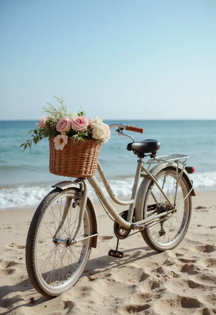 28 Refreshing Beach Wedding Inspiration for a Dreamy Seaside Celebration - 11. Vintage Beach Bikes
