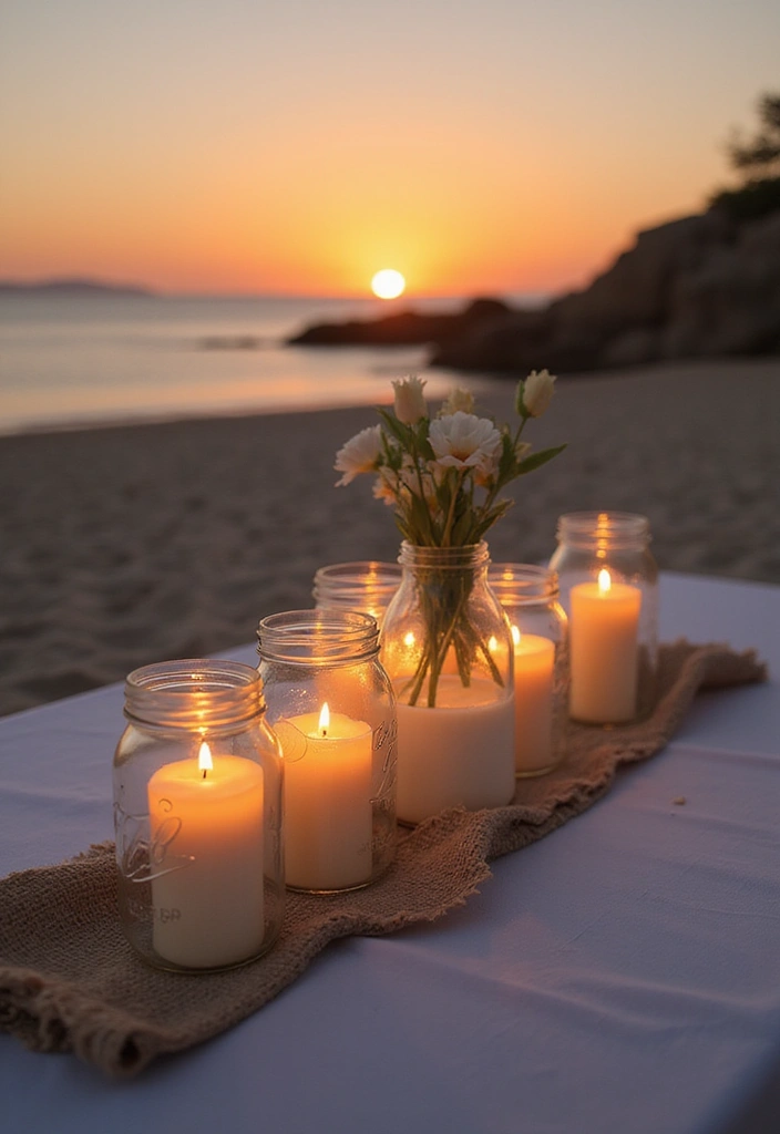28 Refreshing Beach Wedding Inspiration for a Dreamy Seaside Celebration - 24. Eco-Friendly Candles