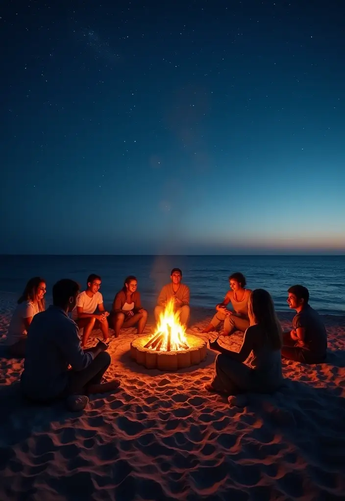 28 Refreshing Beach Wedding Inspiration for a Dreamy Seaside Celebration - 26. Beach Bonfire