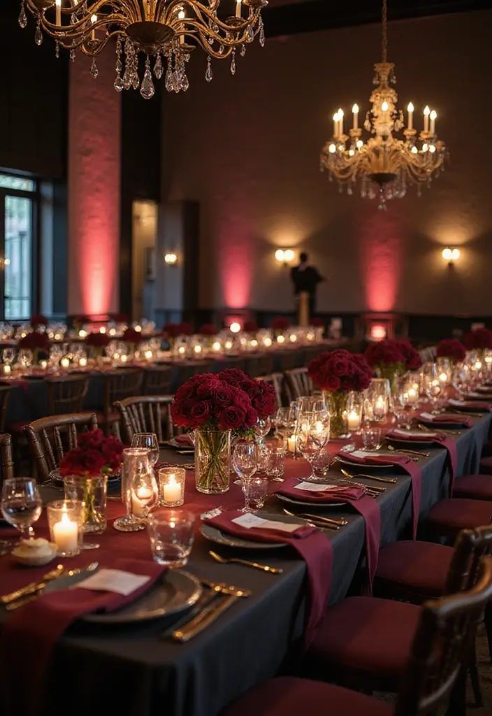 28 Rich Burgundy Wedding Colors for a Bold Statement - 11. Burgundy and Charcoal