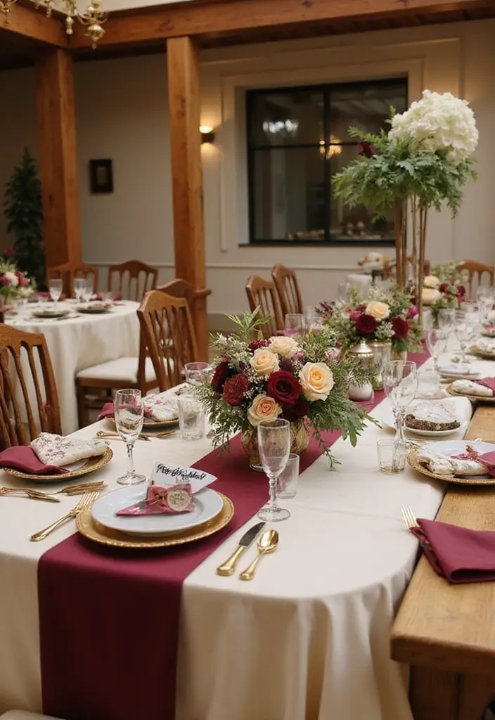 28 Rich Burgundy Wedding Colors for a Bold Statement - 14. Burgundy and Cream