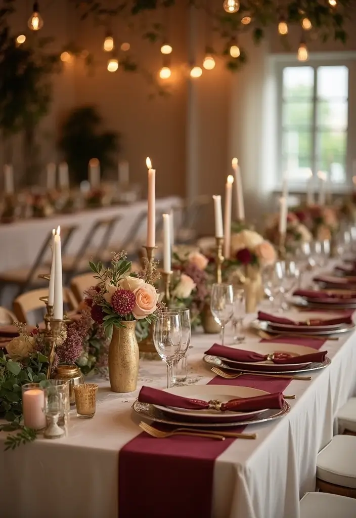 28 Rich Burgundy Wedding Colors for a Bold Statement - 21. Burgundy and Creamy Beige